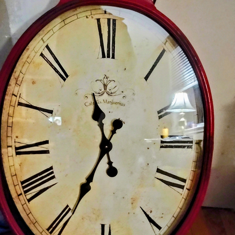 Classic Red Roman Numeral Wall Clock